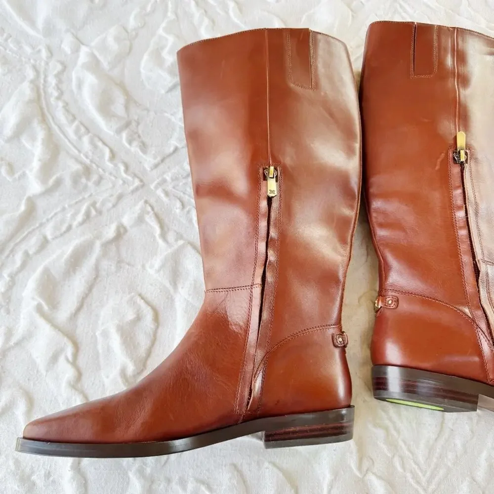 Sam Edelman Tall Leather Riding Boots in Brown